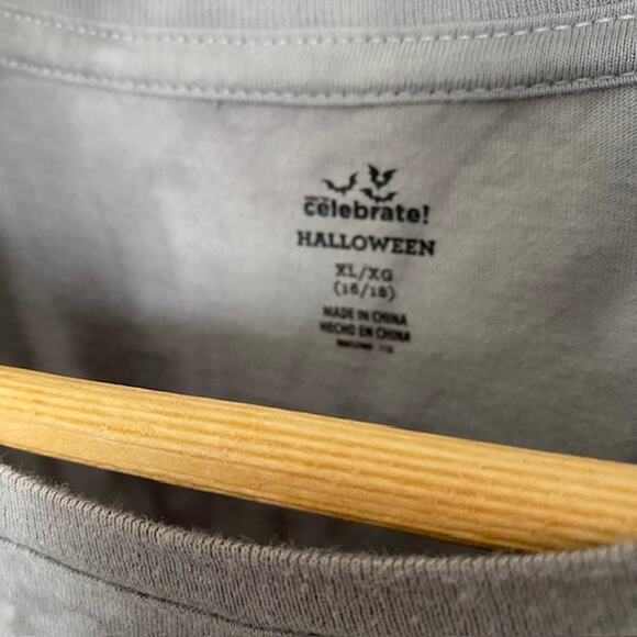 Halloween Tee Shirt BOO Gray Tie Dye Short‎ Sleeve Top Women's XL (16-18) - Picture 6 of 9